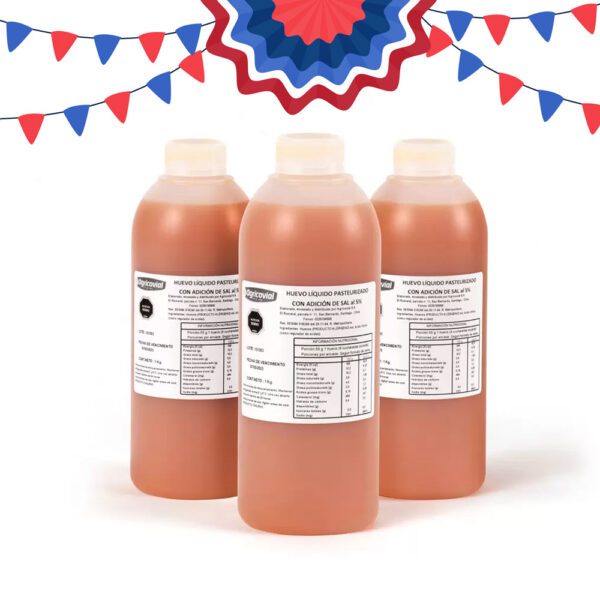 Huevo Líquido con Sal Pasteurizado Pack 3 botellas