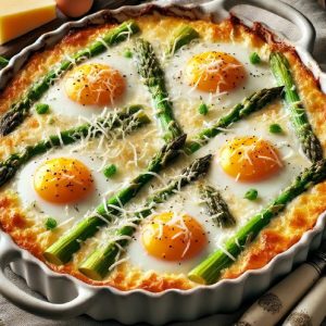 Huevos al Horno con Espárragos y Queso Parmesano para 12 Personas